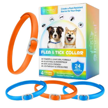 قلاده ضد کک و کنه سگ اویمال نارنجی و آبی یک عددی