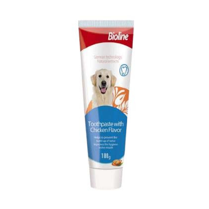 خمیر دندان سگ با طعم مرغ 100 گرمی بایولاین